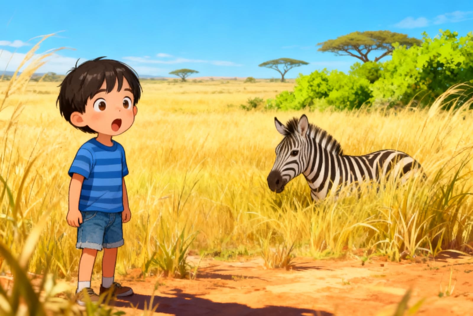 Aahana's Animal Safari Adventure — illustration for page 2
