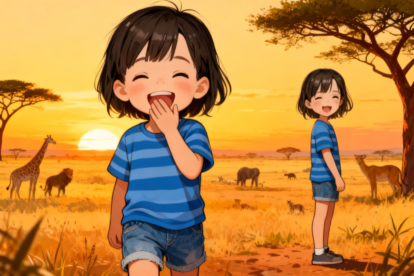 Aahana's Animal Safari Adventure — illustration for page 4