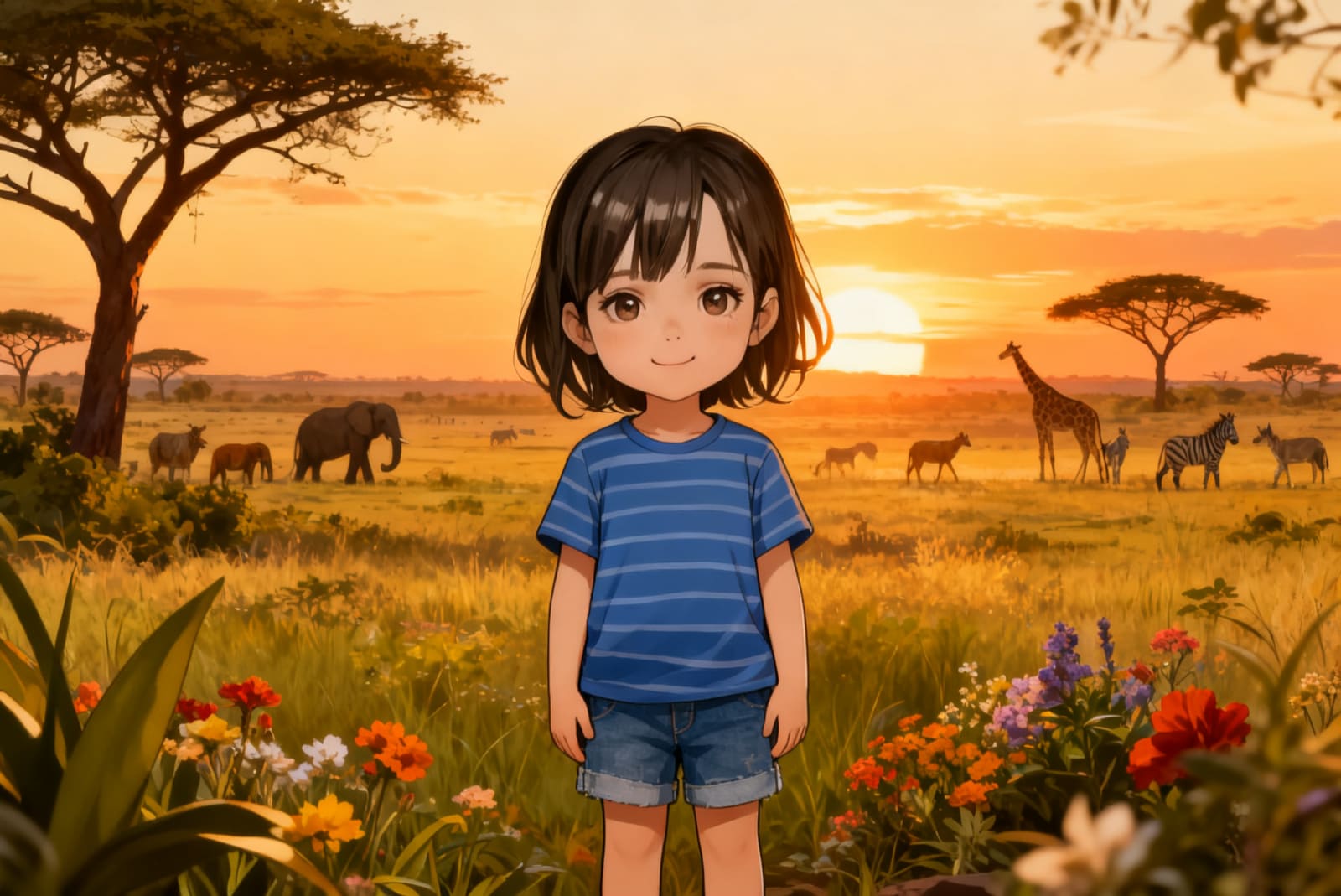 Aahana's Animal Safari Adventure — illustration for page 8