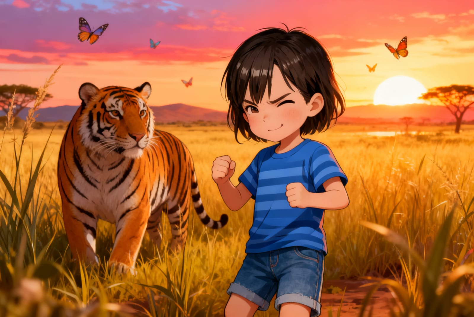 Aahana's Animal Safari Adventure — illustration for page 9