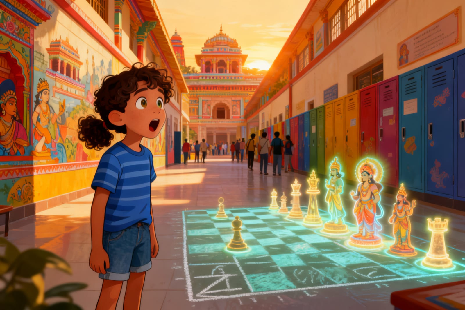 Shreya and the Chess of the Gods — illustration for page 1