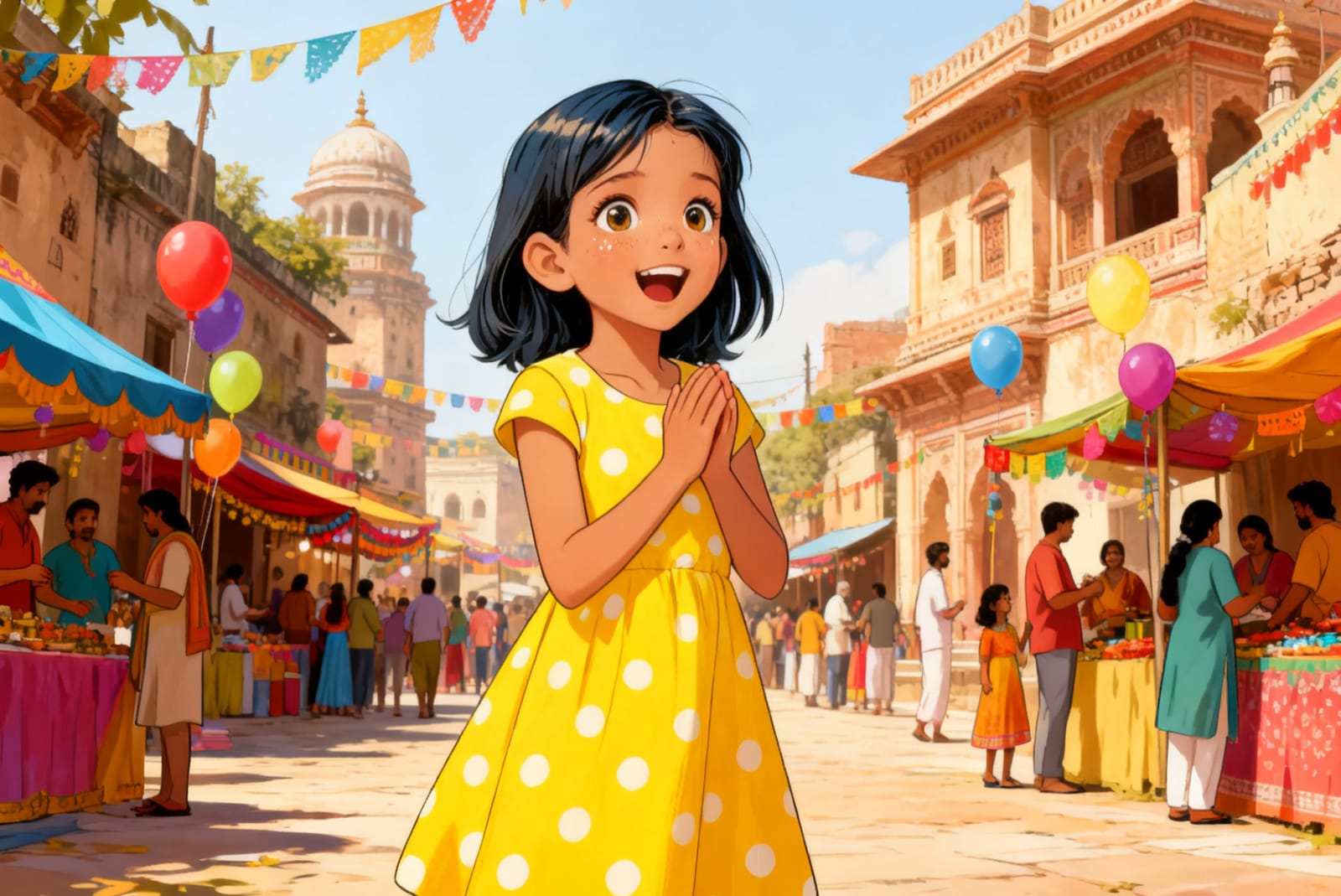 Shreya and the Festival of Lights — illustration for page 1