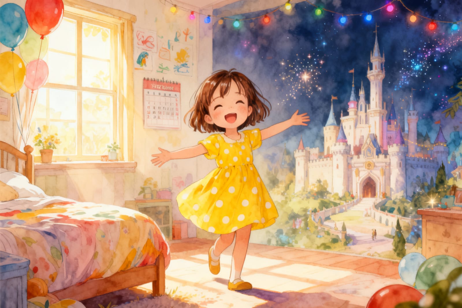 Aahana's Colorful Festival — illustration for page 1