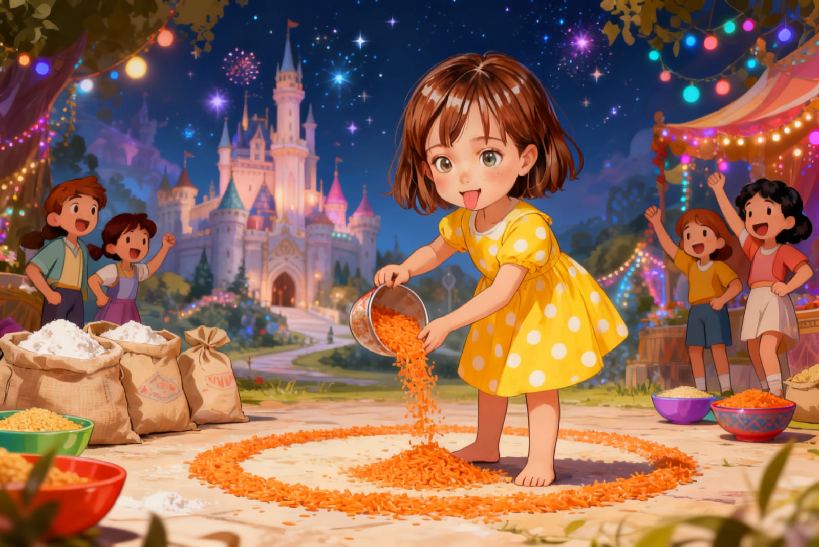 Aahana's Colorful Festival — illustration for page 5