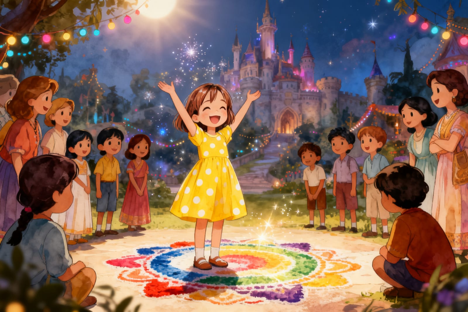 Aahana's Colorful Festival — illustration for page 9