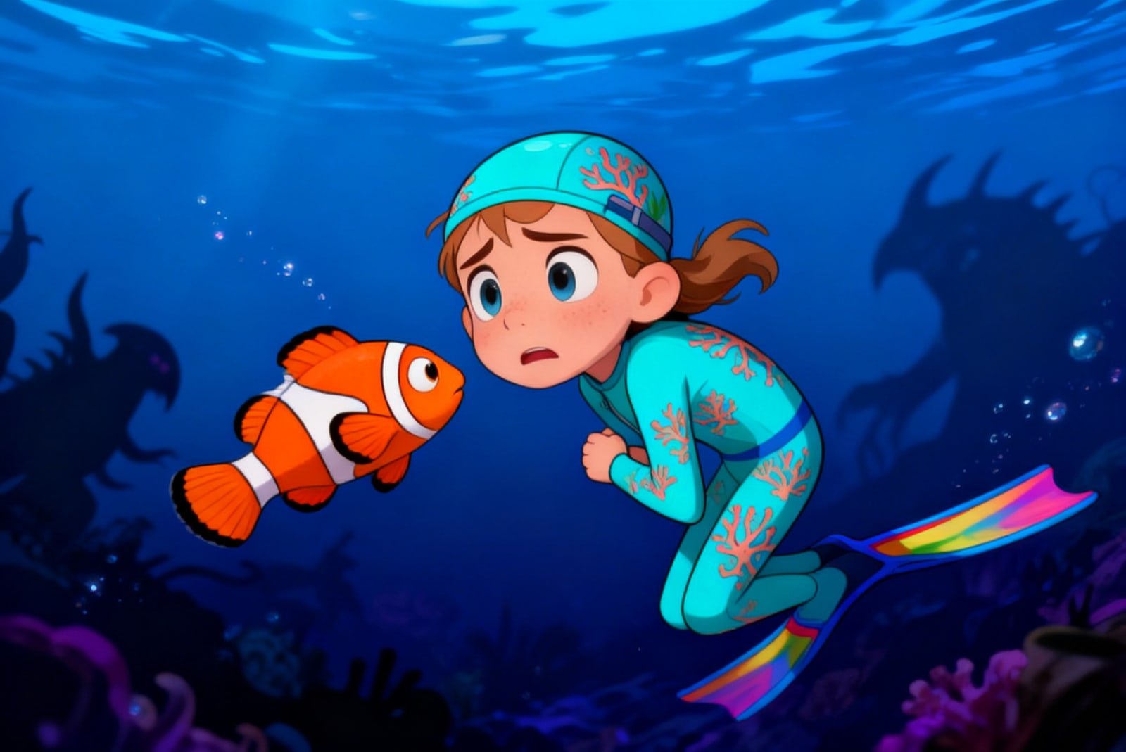 Shreya's Underwater Adventure — illustration for page 7