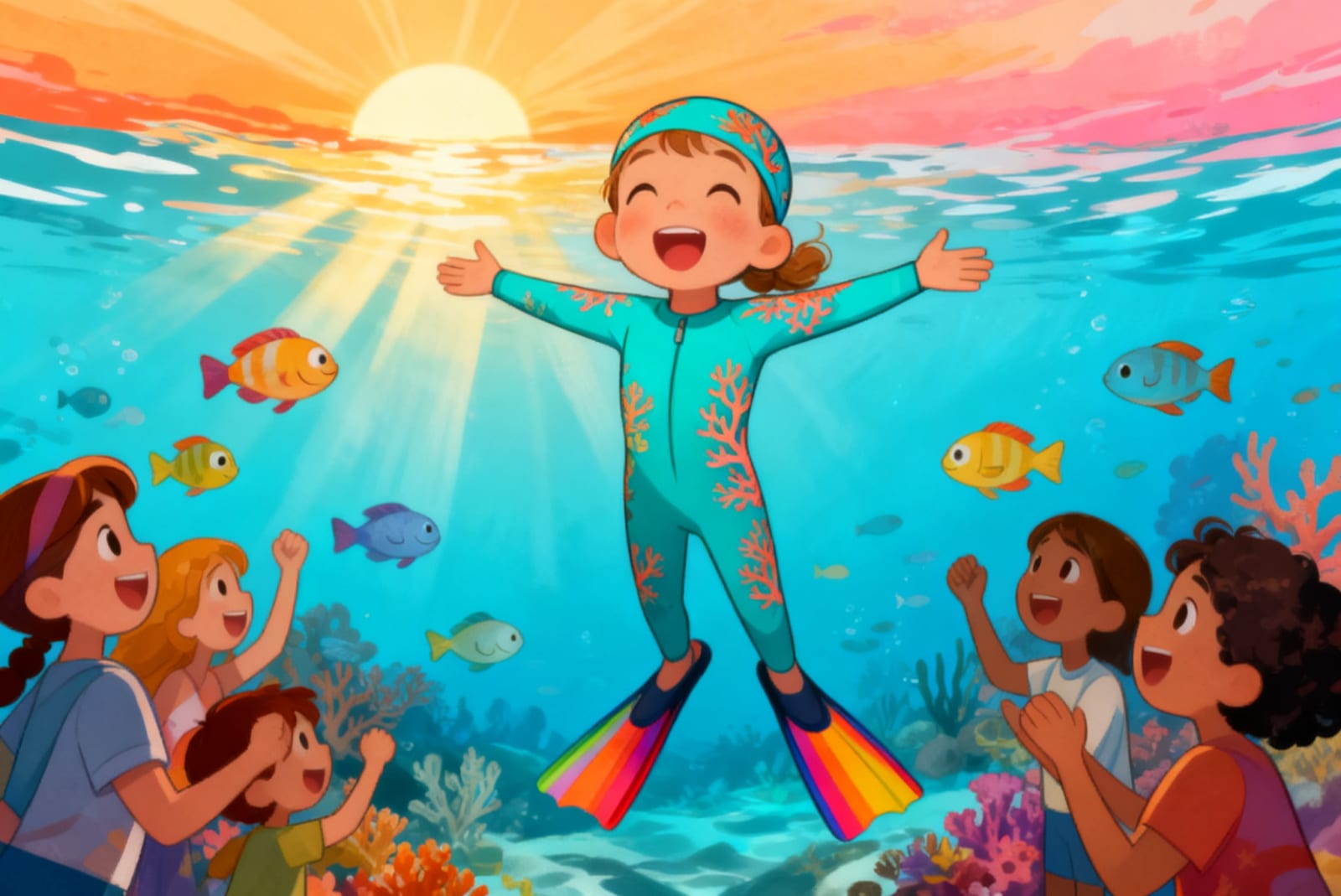 Shreya's Underwater Adventure — illustration for page 9