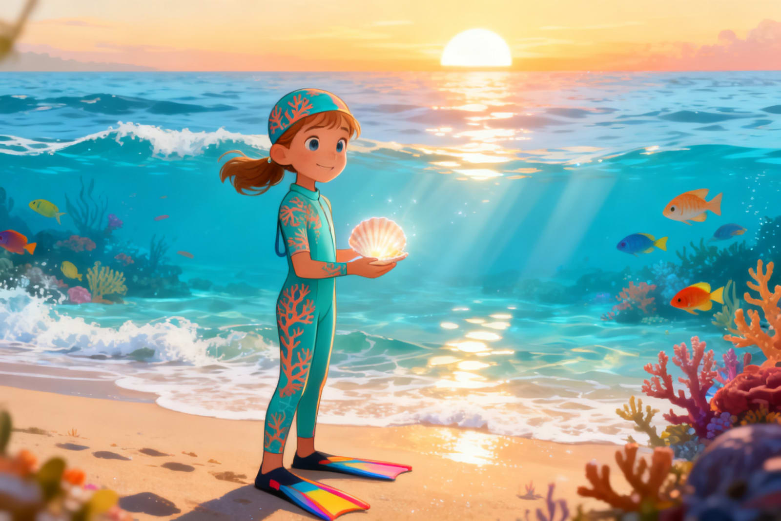 Shreya's Underwater Adventure — illustration for page 10