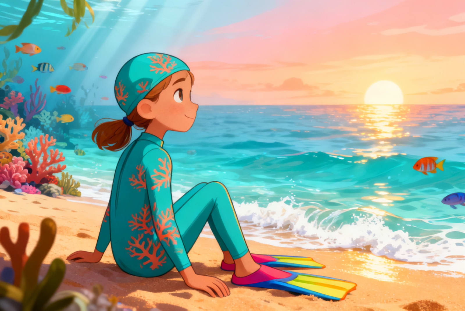 Shreya's Underwater Adventure — illustration for page 11