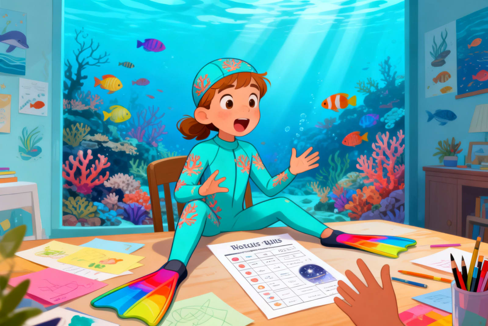 Shreya's Underwater Adventure — illustration for page 12