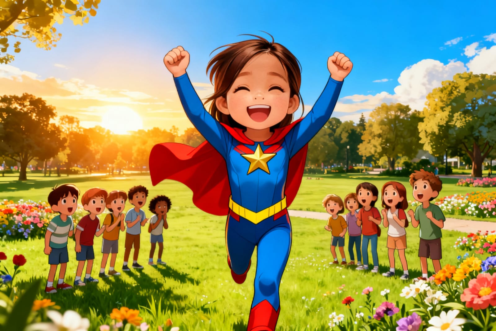 Aahana and the Superhero Team — illustration for page 1
