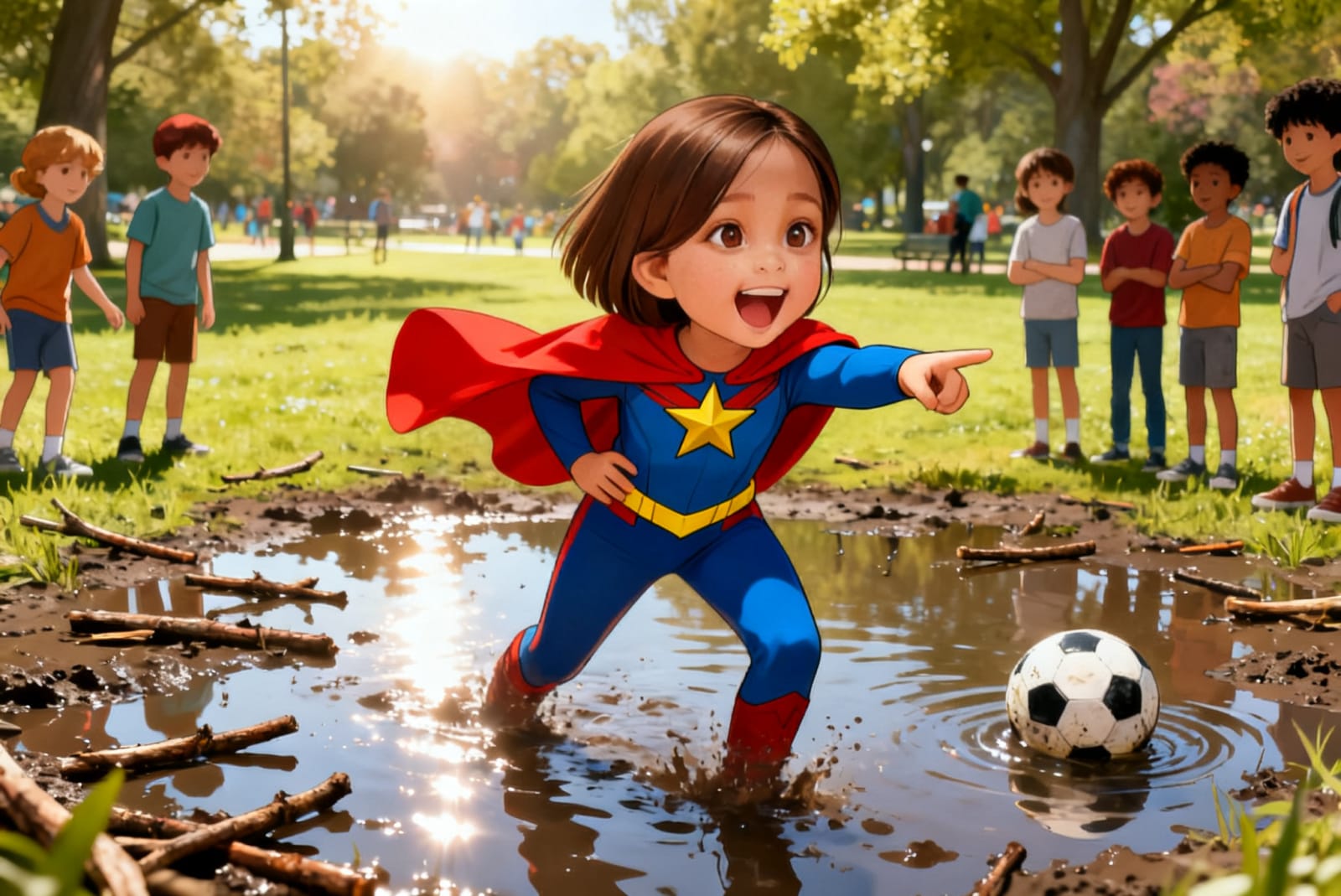 Aahana and the Superhero Team — illustration for page 8