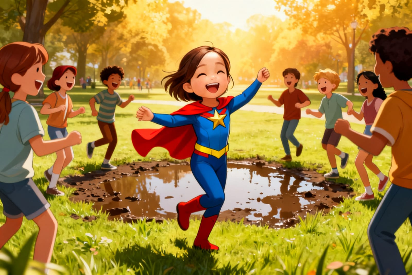 Aahana and the Superhero Team — illustration for page 9