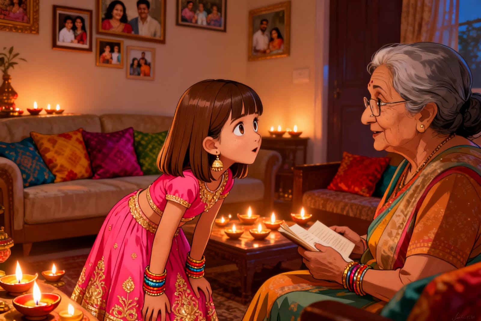 Shreya's Festival of Lights — illustration for page 3