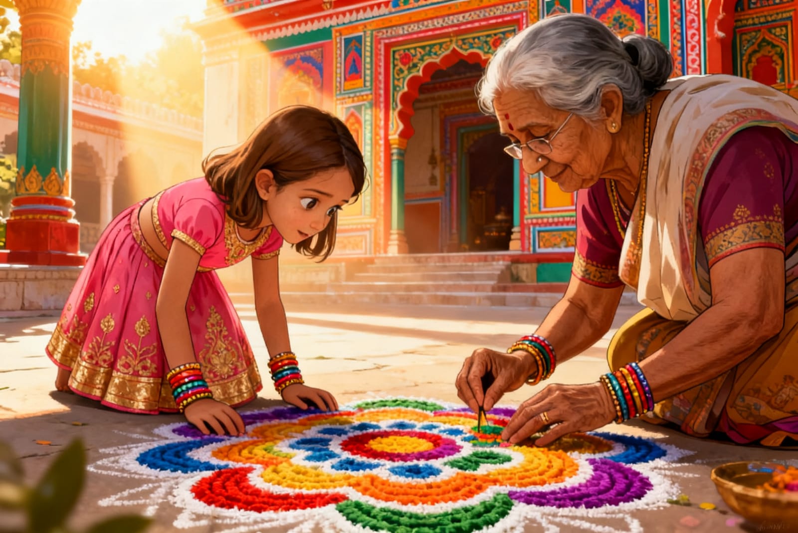 Shreya's Festival of Lights — illustration for page 6