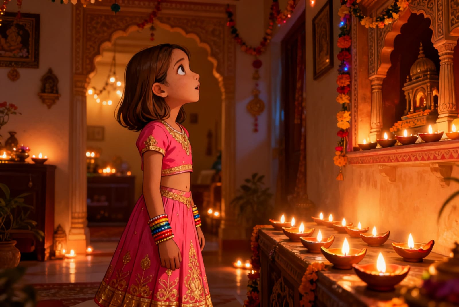 Shreya's Festival of Lights — illustration for page 8