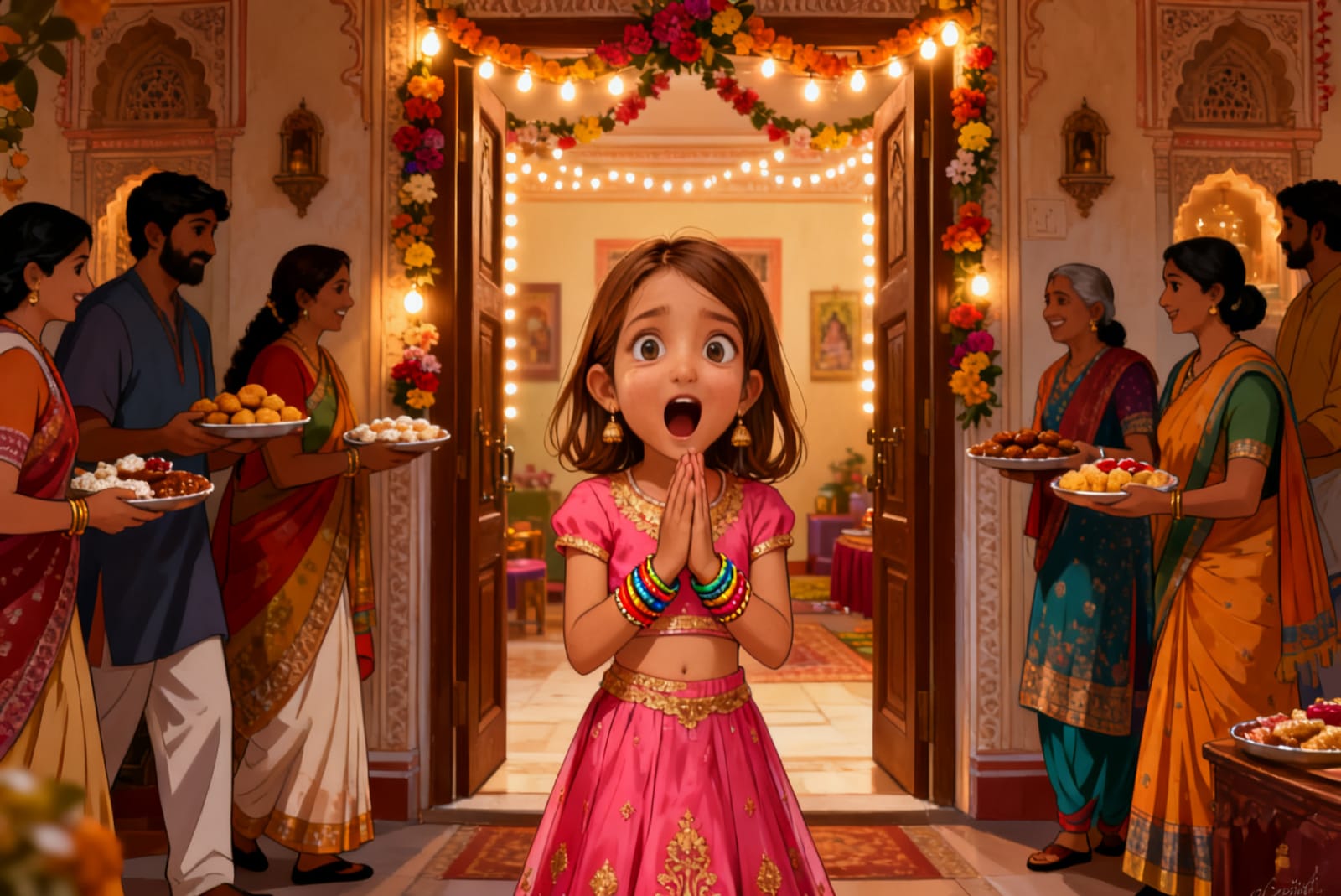 Shreya's Festival of Lights — illustration for page 9