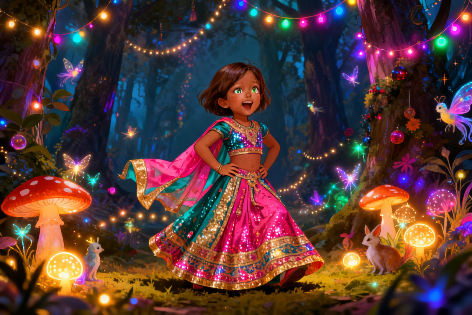 Aahana's Festival in the Forest — illustration for page 2