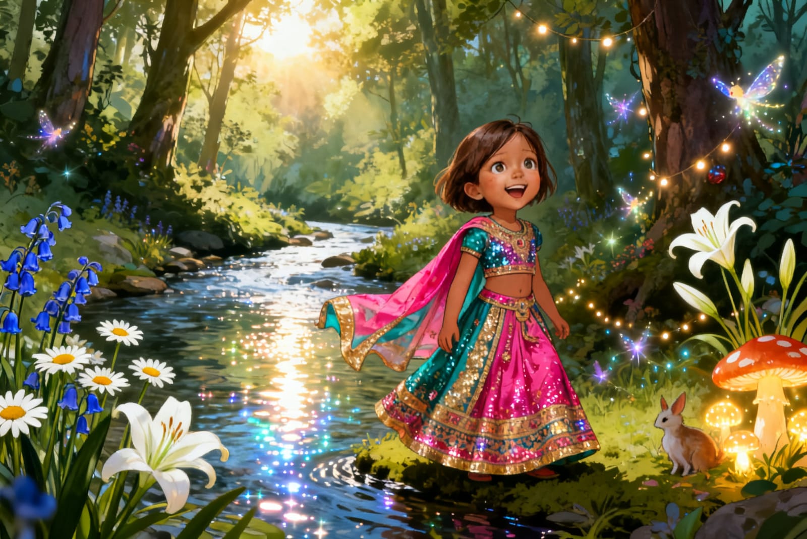 Aahana's Festival in the Forest — illustration for page 3