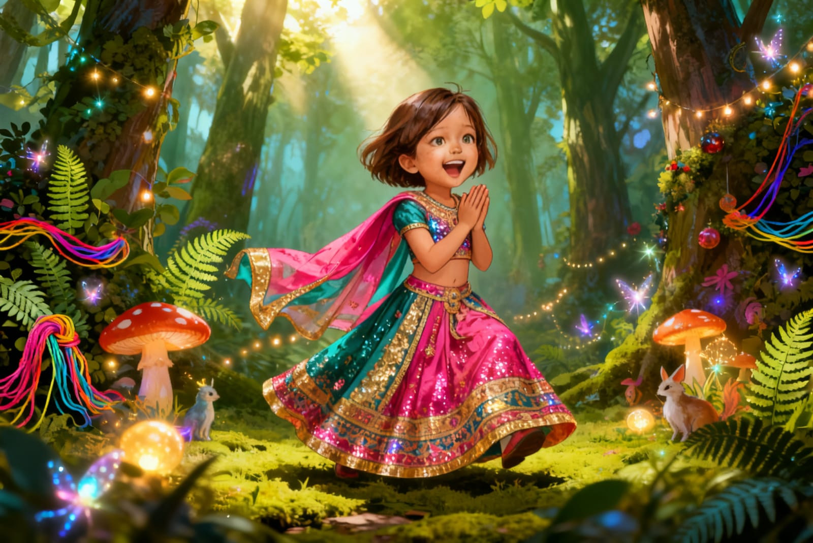 Aahana's Festival in the Forest — illustration for page 5