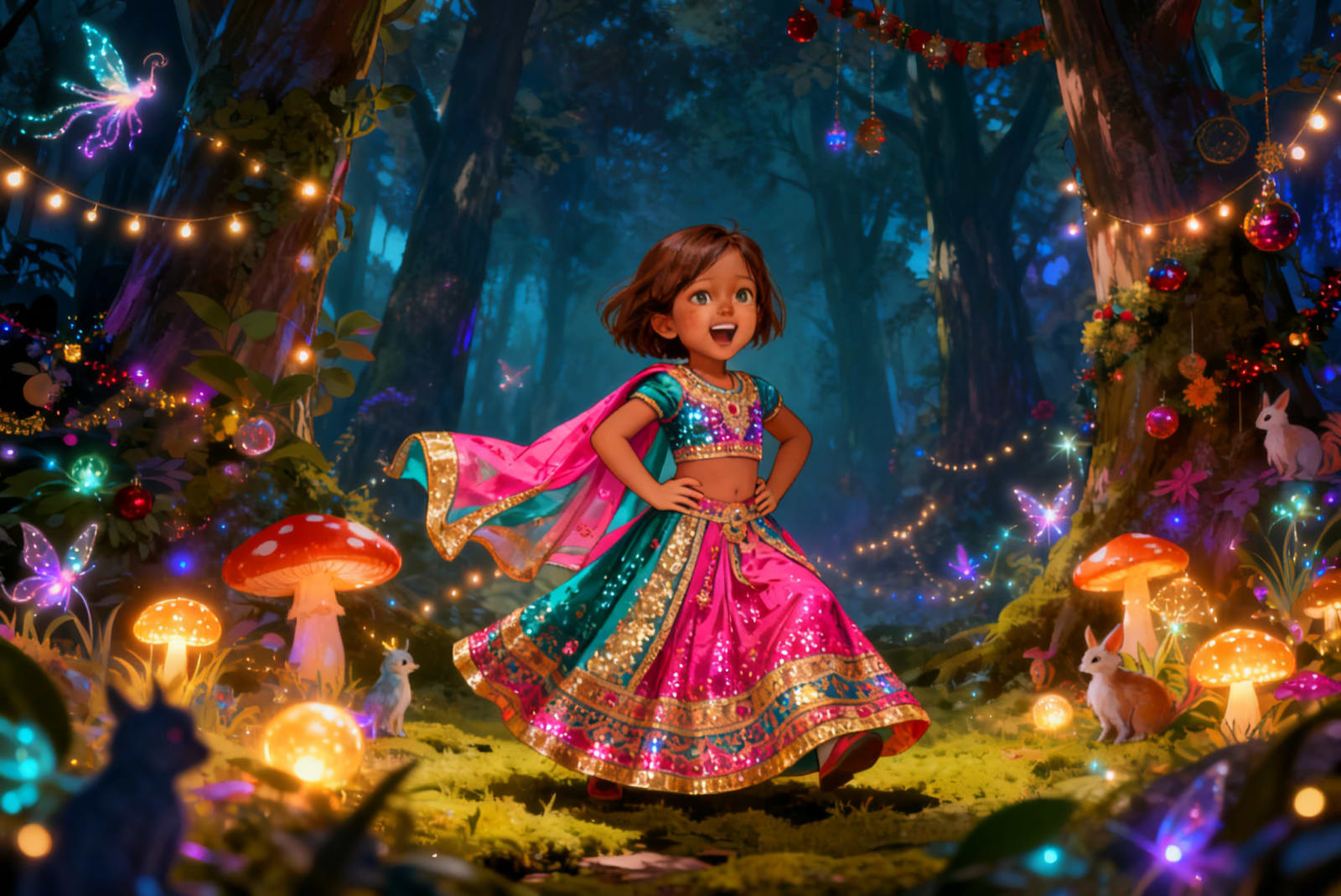 Aahana's Festival in the Forest — illustration for page 7