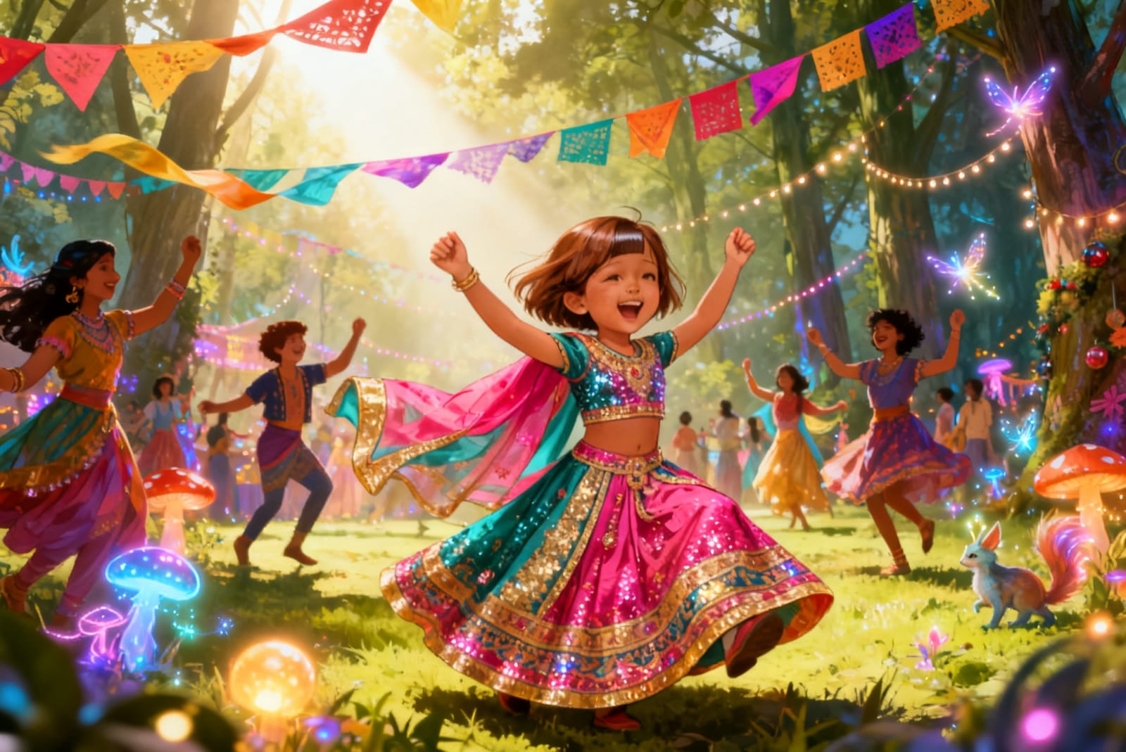 Aahana's Festival in the Forest — illustration for page 8