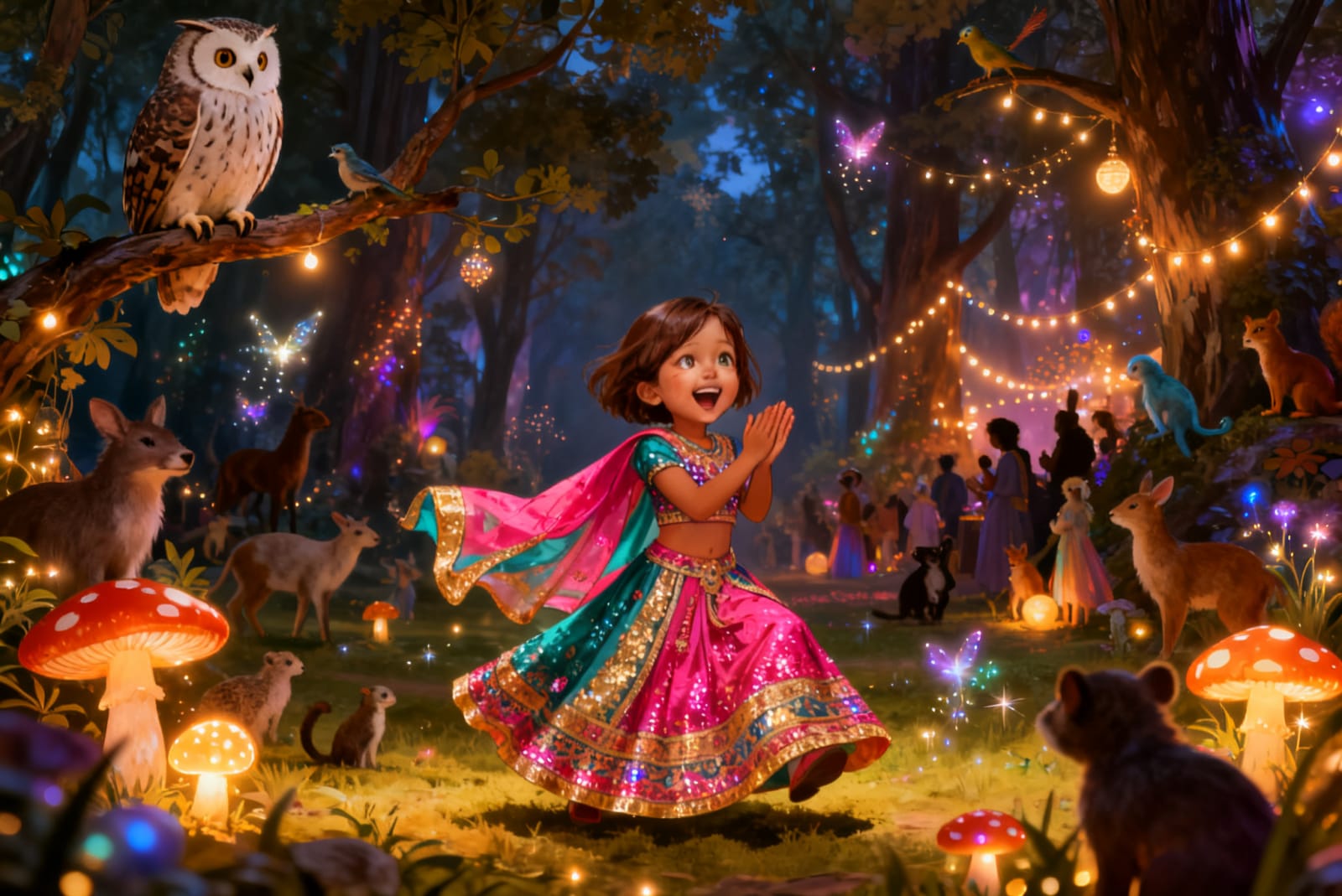 Aahana's Festival in the Forest — illustration for page 9