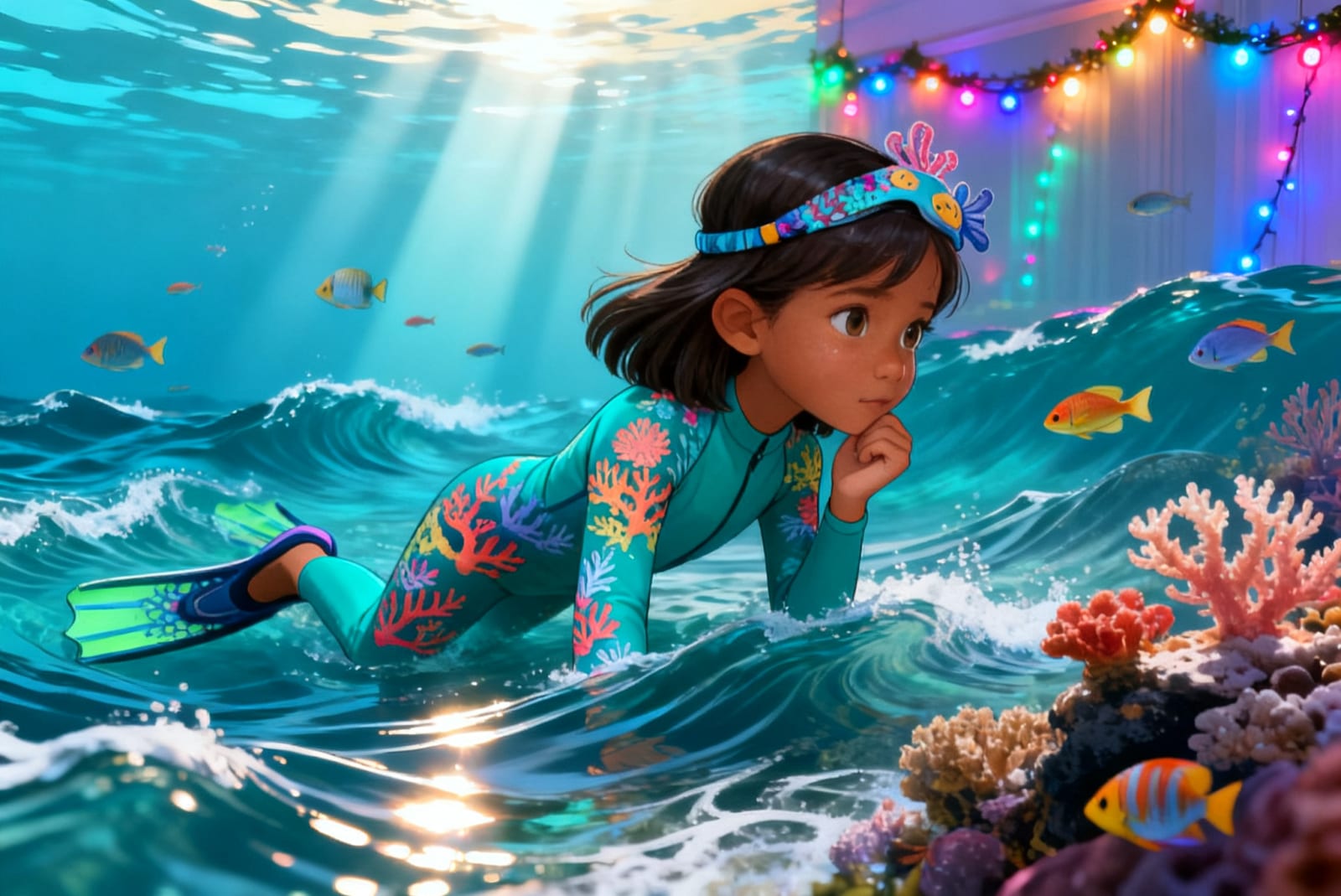 Shreya's Underwater Festival Adventure — illustration for page 4