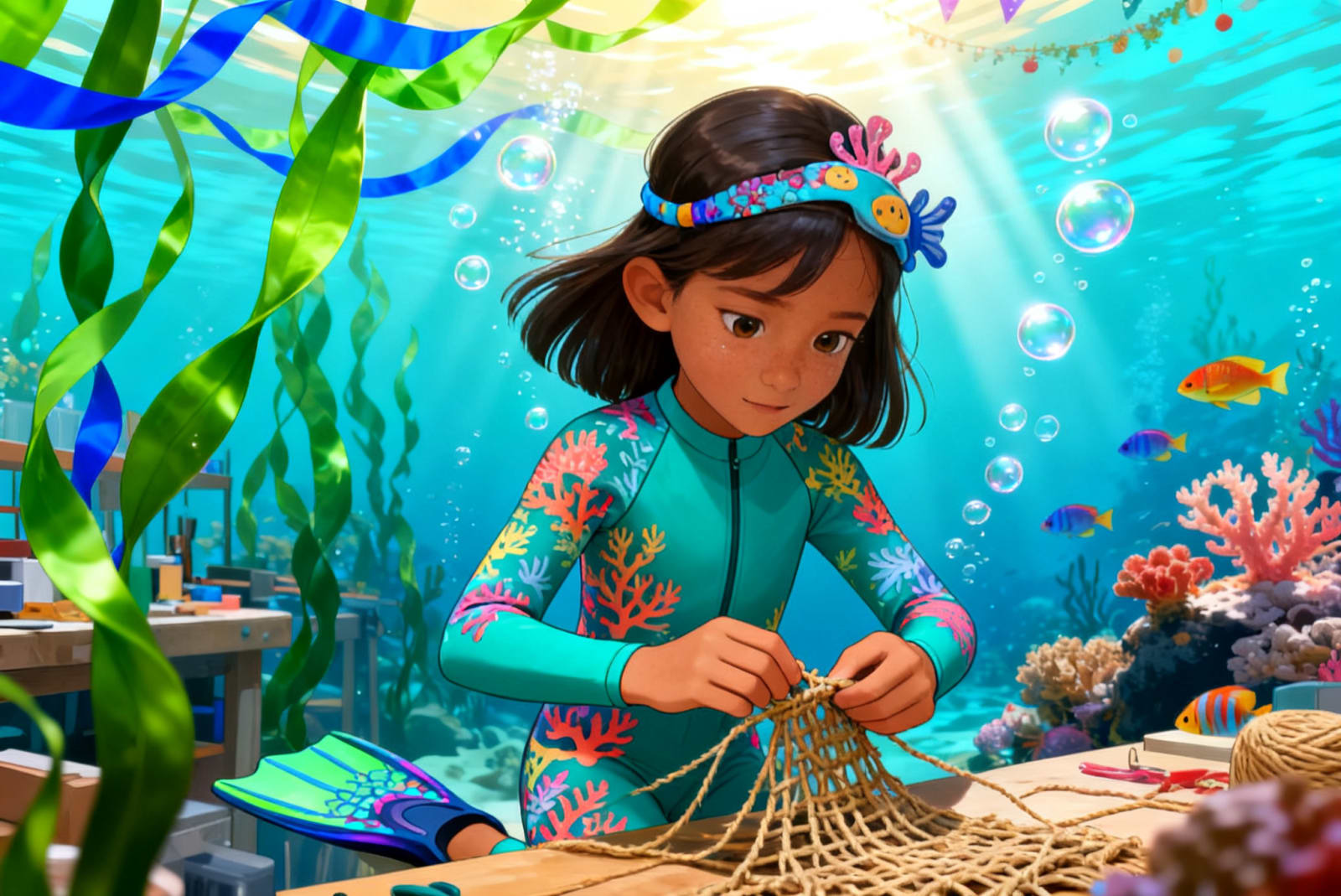 Shreya's Underwater Festival Adventure — illustration for page 5