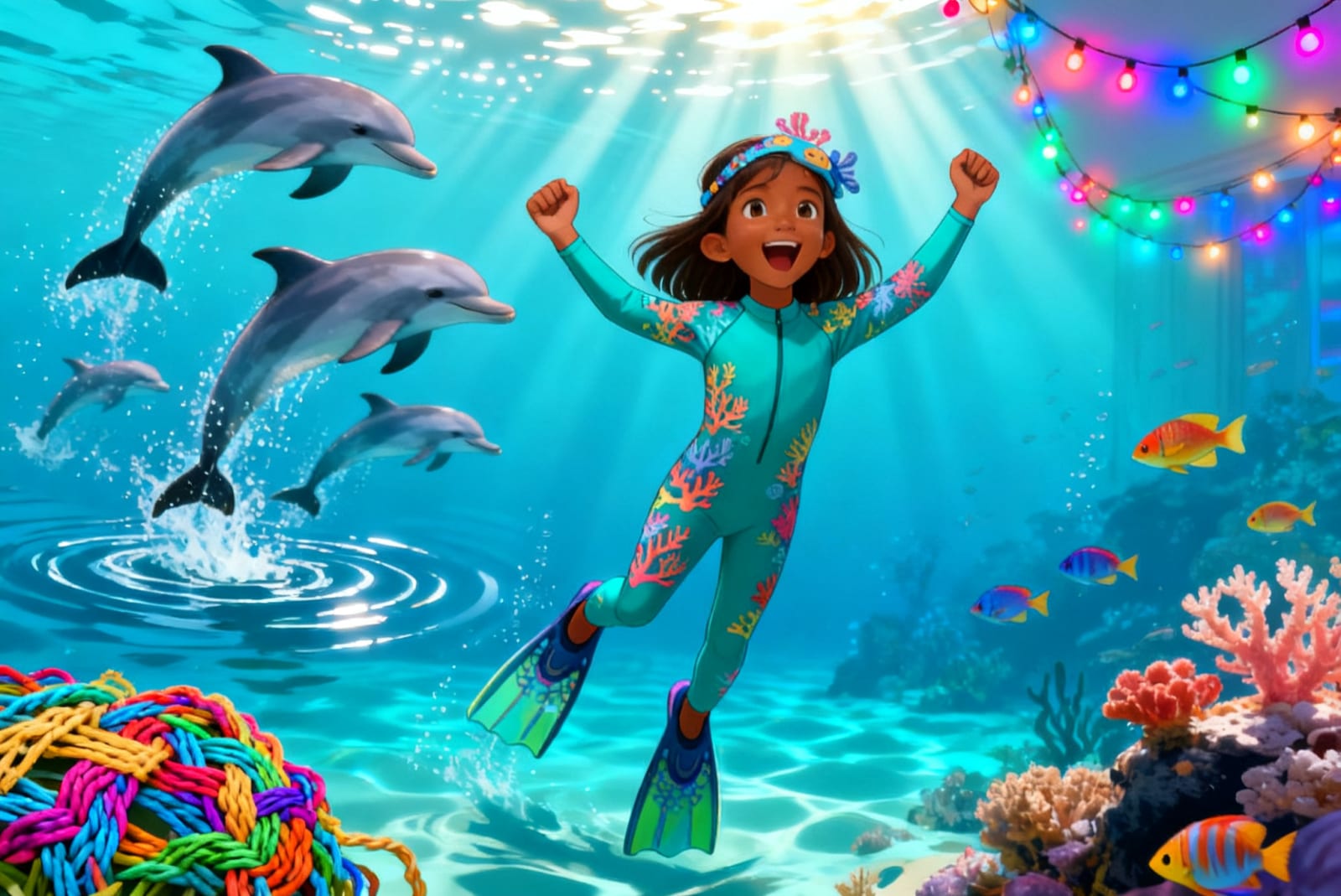 Shreya's Underwater Festival Adventure — illustration for page 6