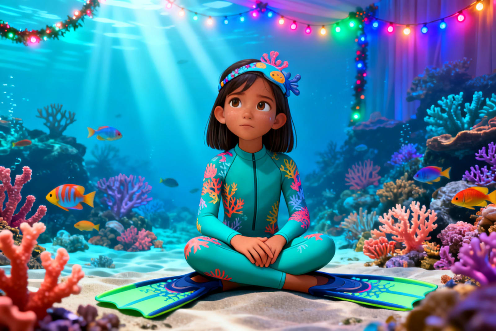 Shreya's Underwater Festival Adventure — illustration for page 9