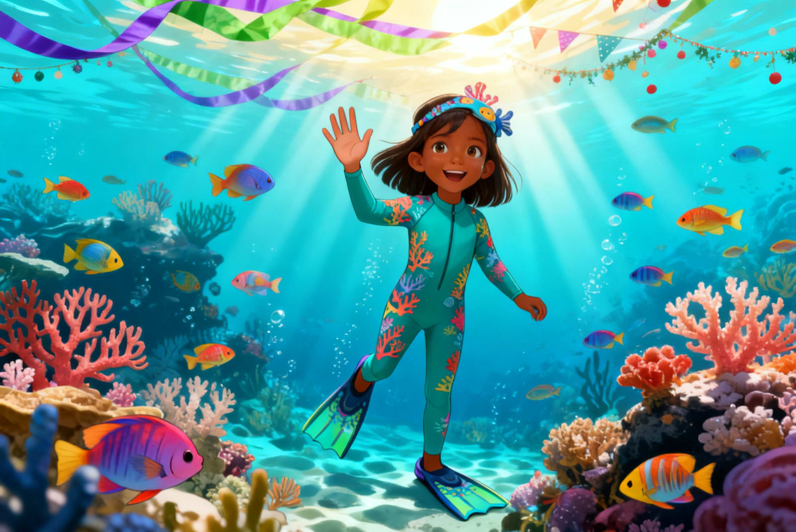Shreya's Underwater Festival Adventure — illustration for page 11