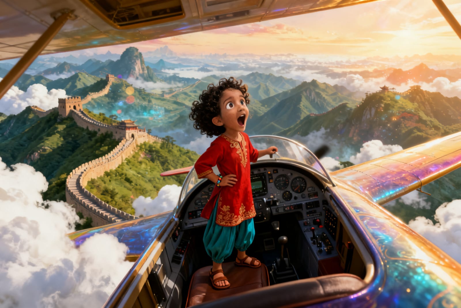 Shreya’s Dragon Adventure in China — illustration for page 1