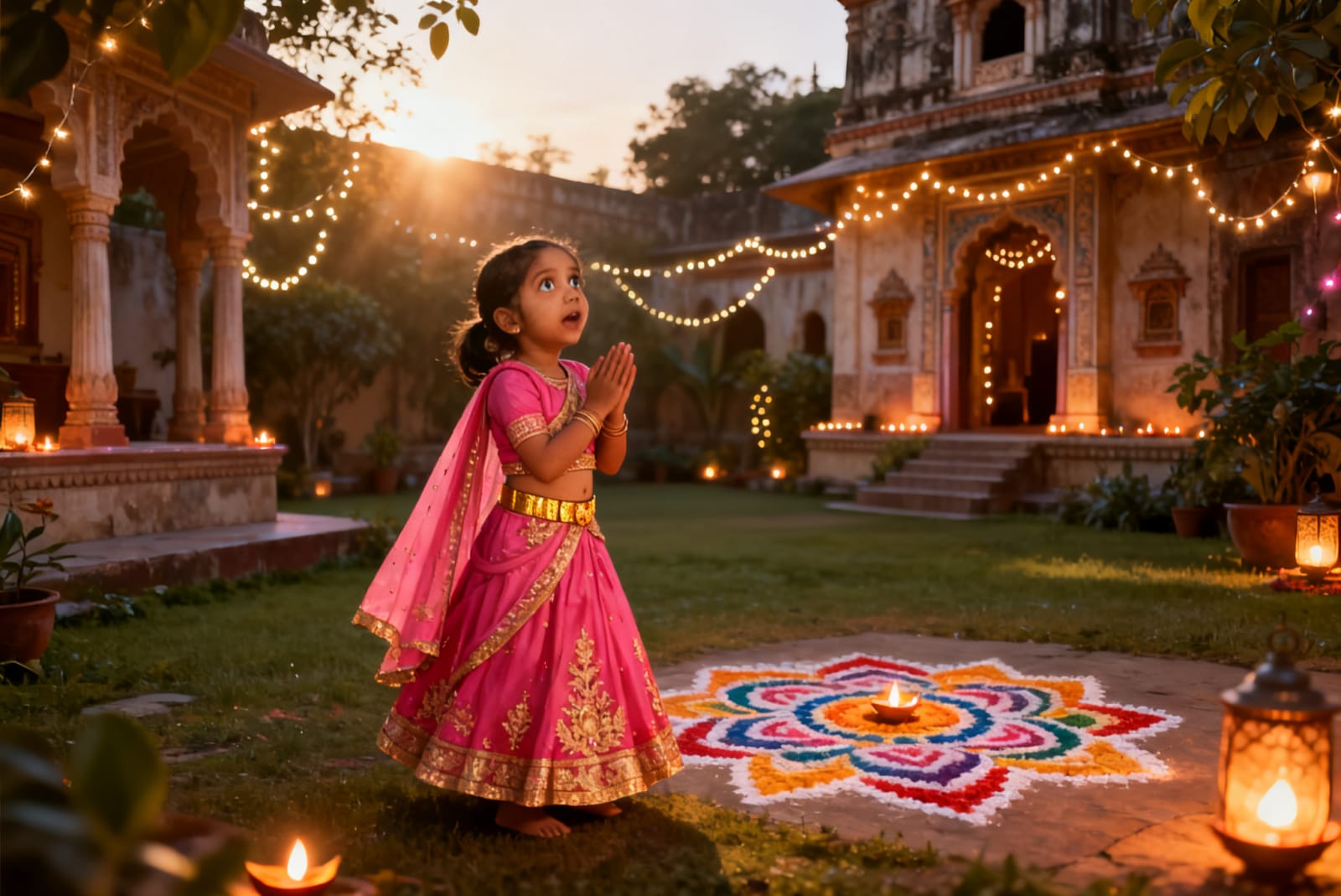 Aahana's Festival of Lights — illustration for page 3