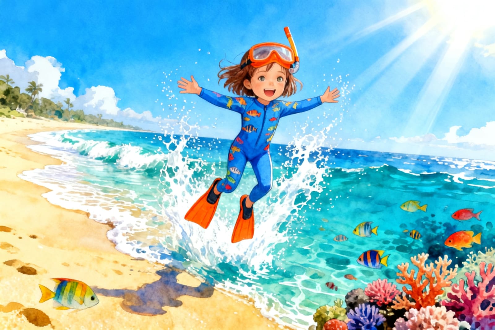 Aahana's Underwater Adventure — illustration for page 1