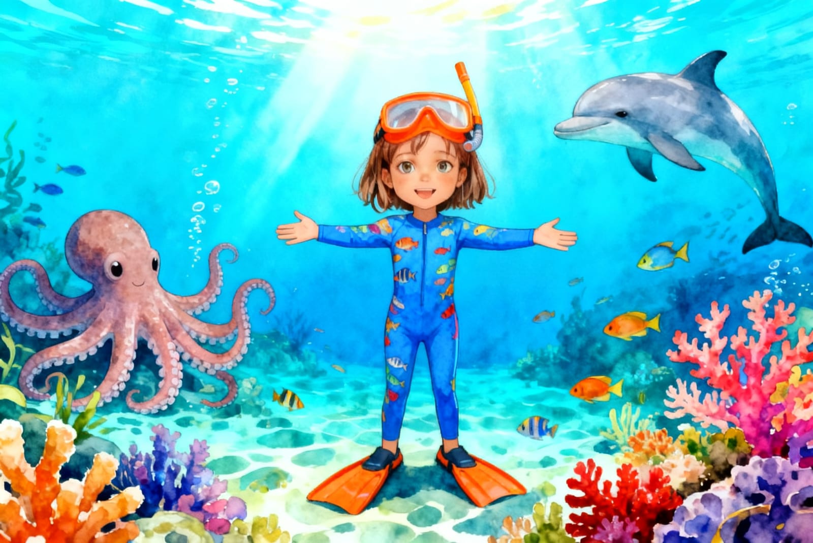 Aahana's Underwater Adventure — illustration for page 8