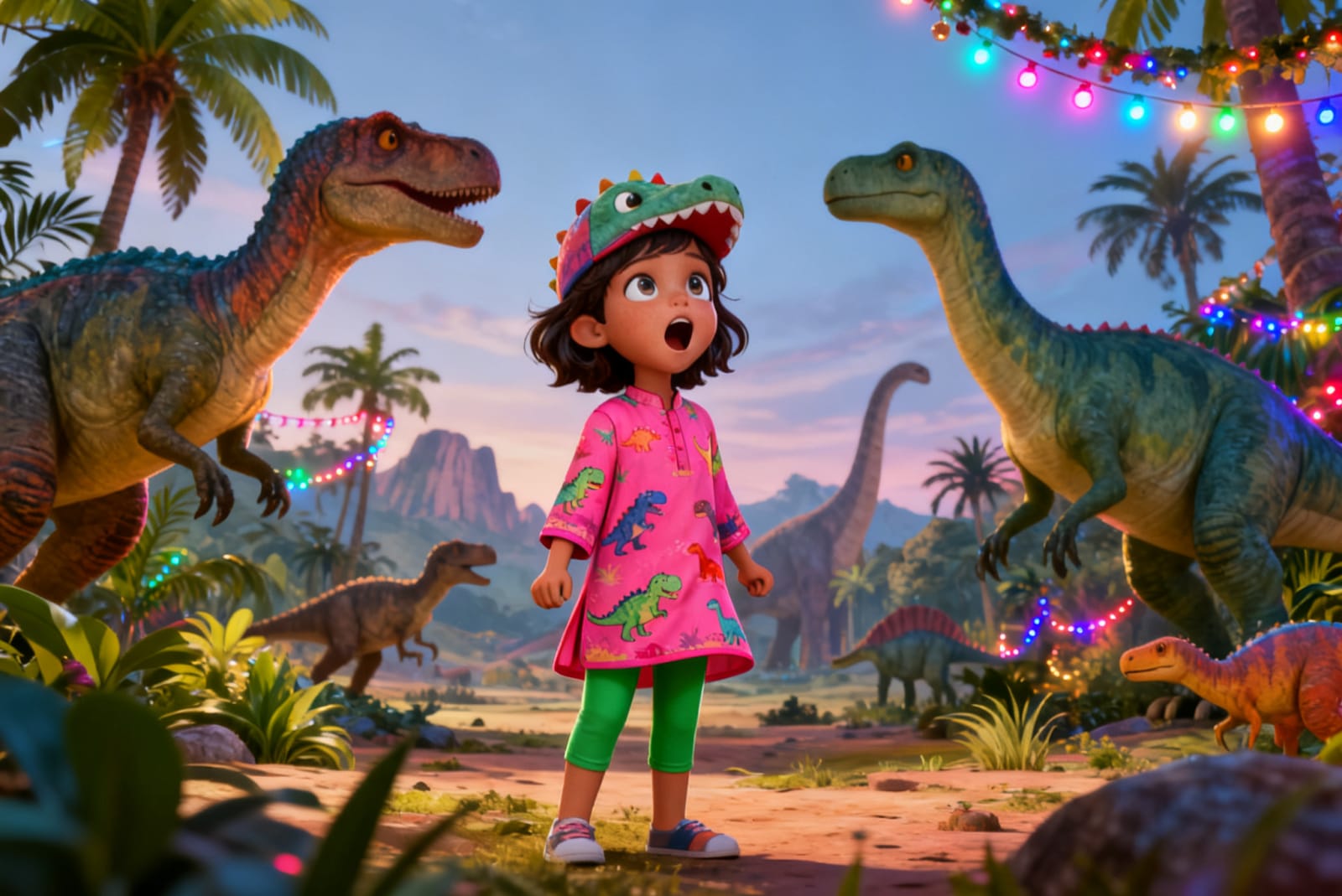 Aahana's Dino Festival Adventure — illustration for page 2