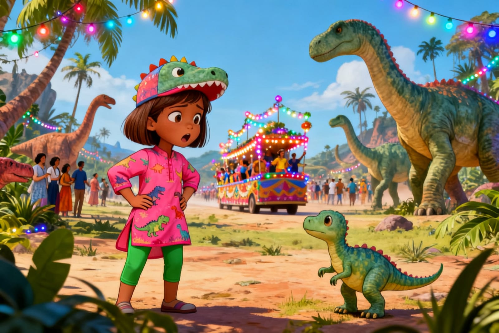 Aahana's Dino Festival Adventure — illustration for page 9