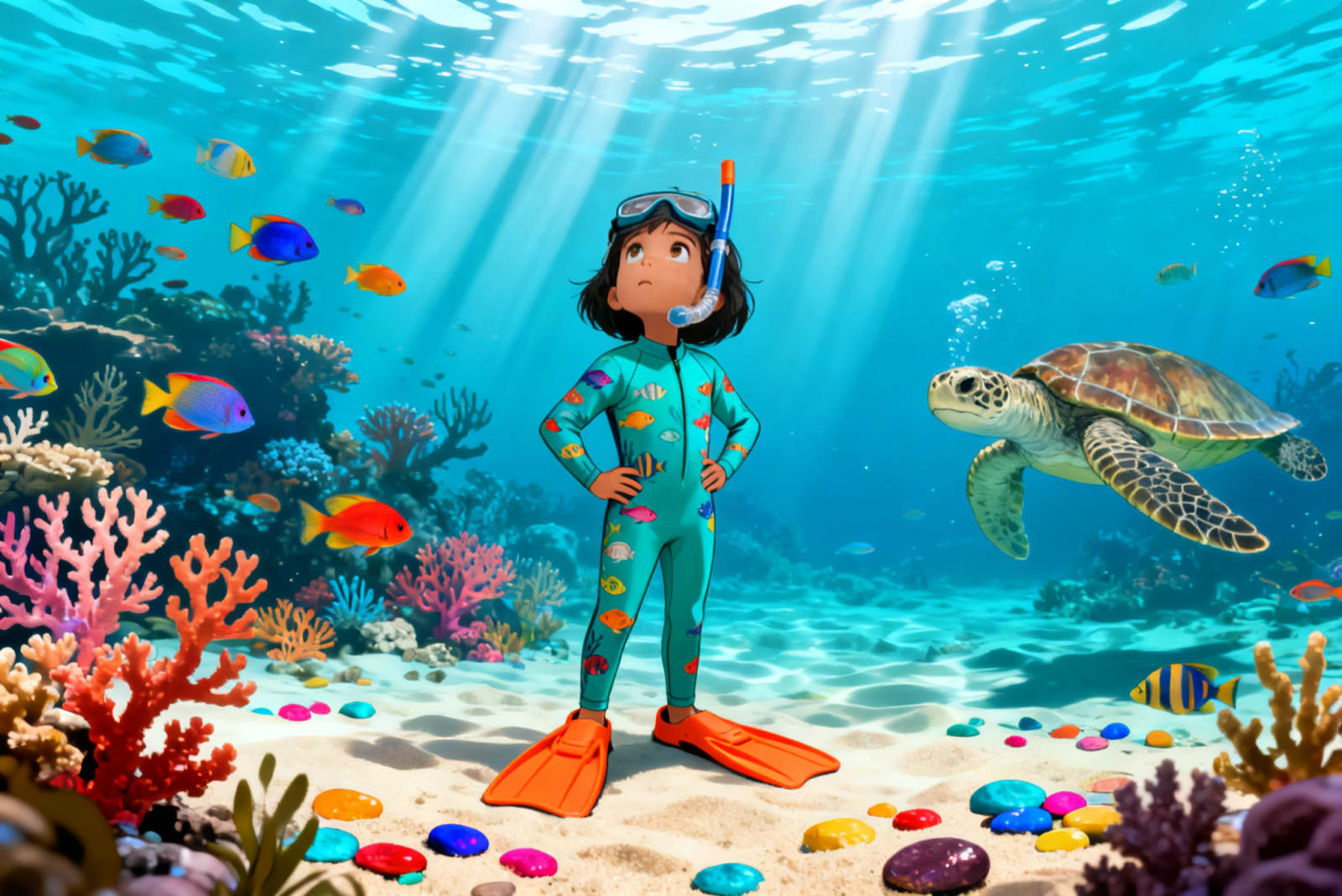 Shreya's Underwater Adventure — illustration for page 7
