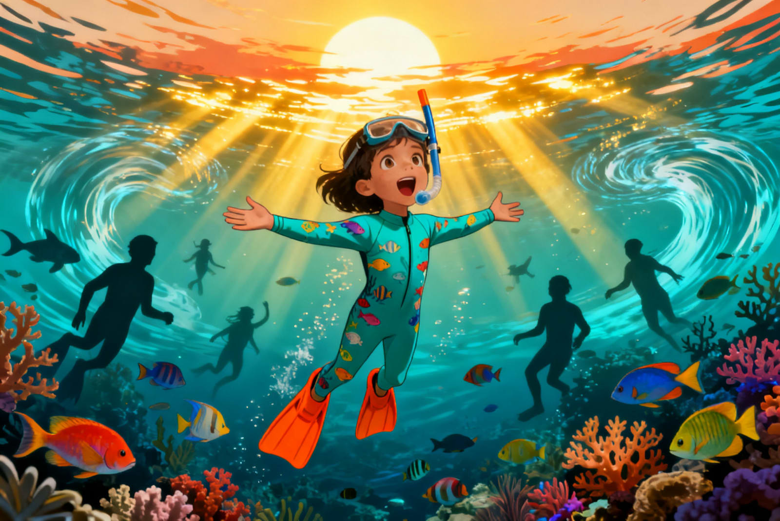 Shreya's Underwater Adventure — illustration for page 9