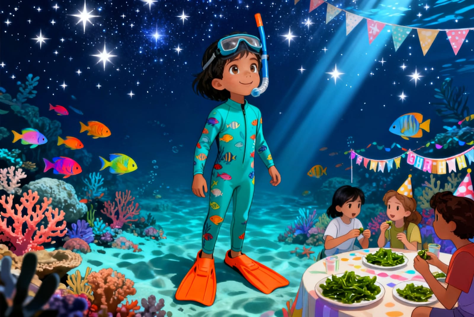 Shreya's Underwater Adventure — illustration for page 10