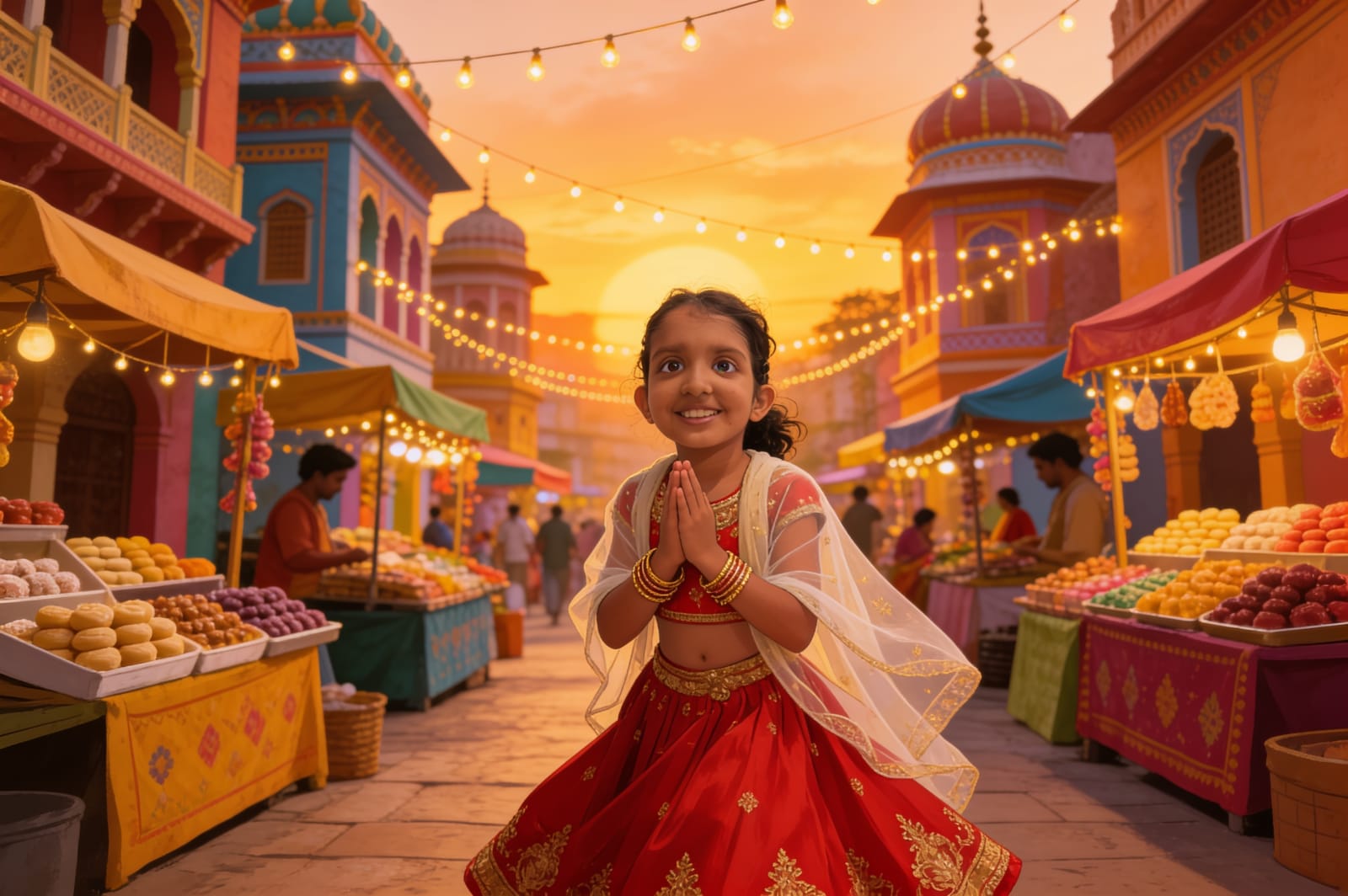 Shreya's Festival of Lights — illustration for page 1