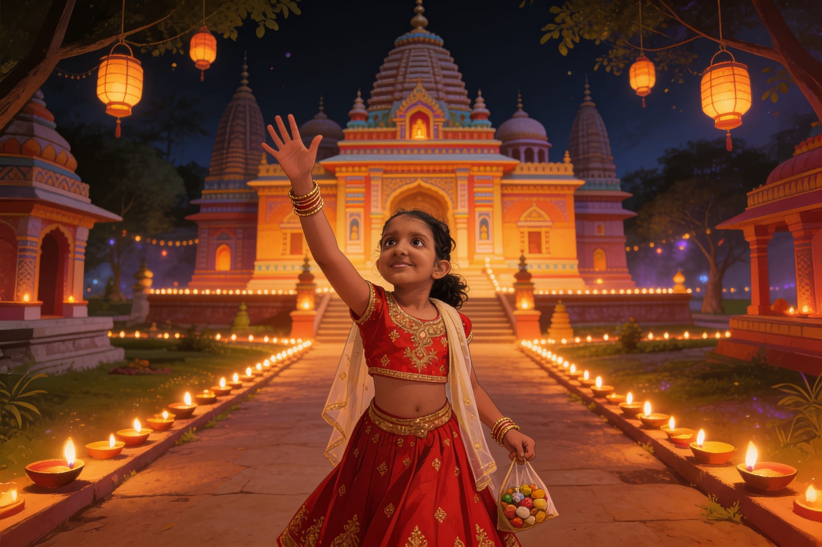 Shreya's Festival of Lights — illustration for page 7