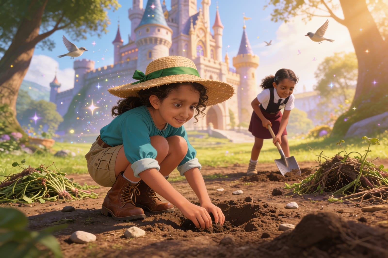 Shreya and the Great Garden Adventure — illustration for page 3