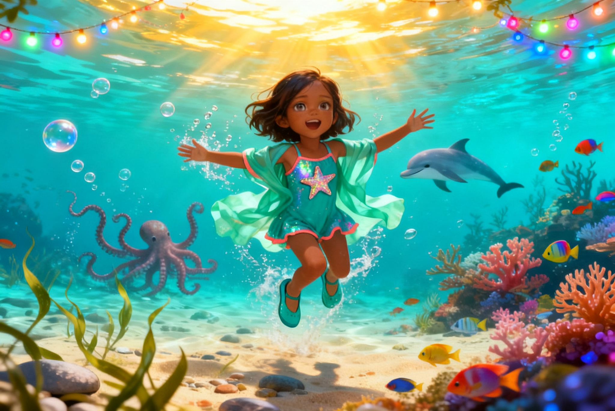 Aahana's Underwater Festival — illustration for page 1