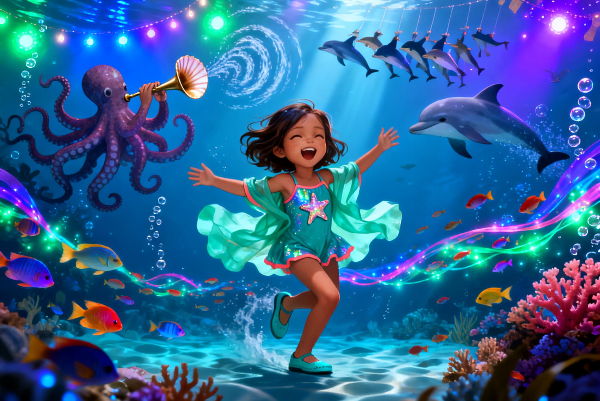 Aahana's Underwater Festival — illustration for page 9