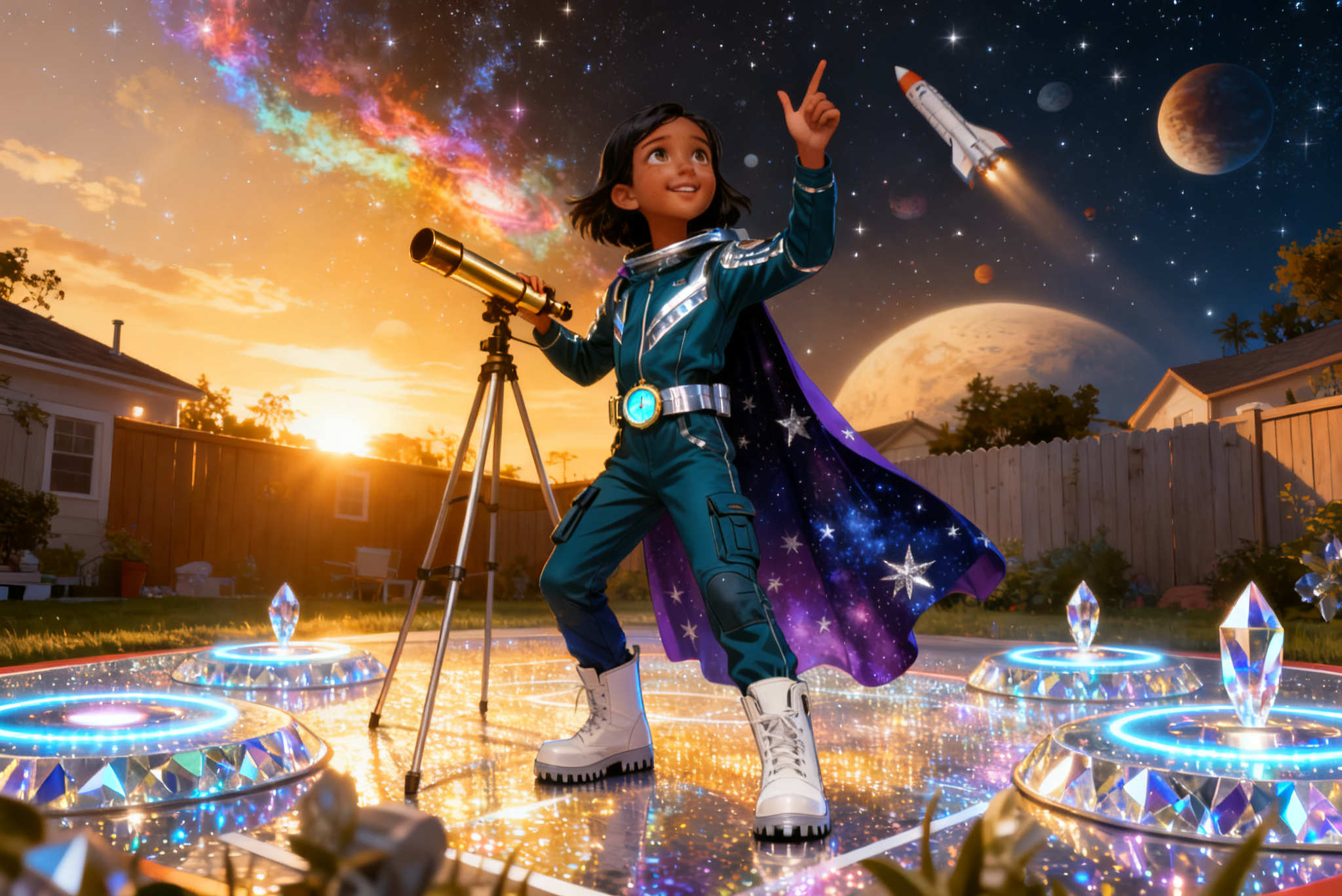 Shreya's Stellar Adventure — illustration for page 1