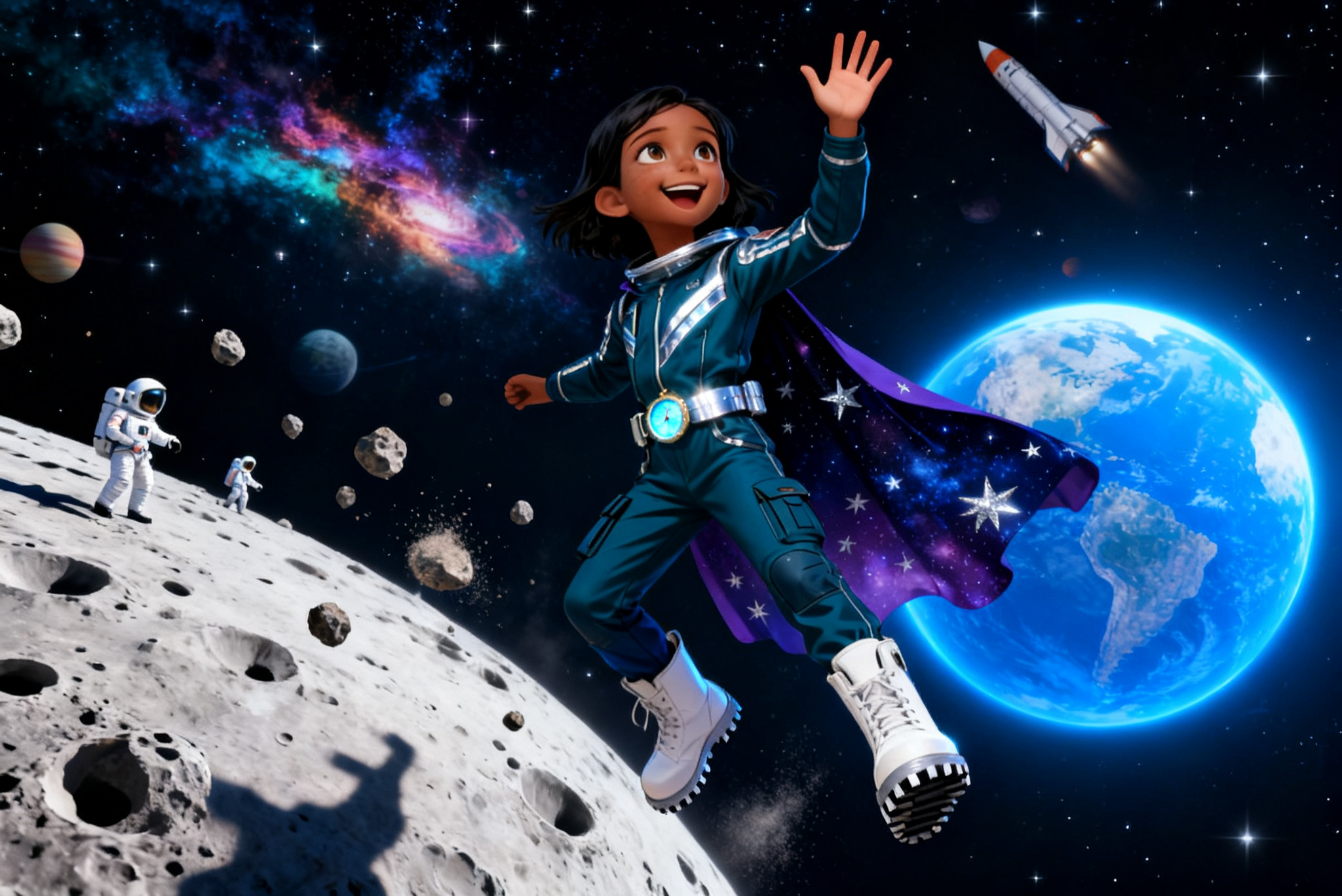 Shreya's Stellar Adventure — illustration for page 2