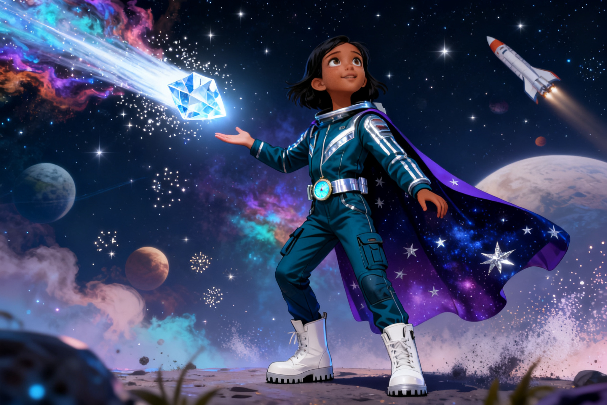 Shreya's Stellar Adventure — illustration for page 3