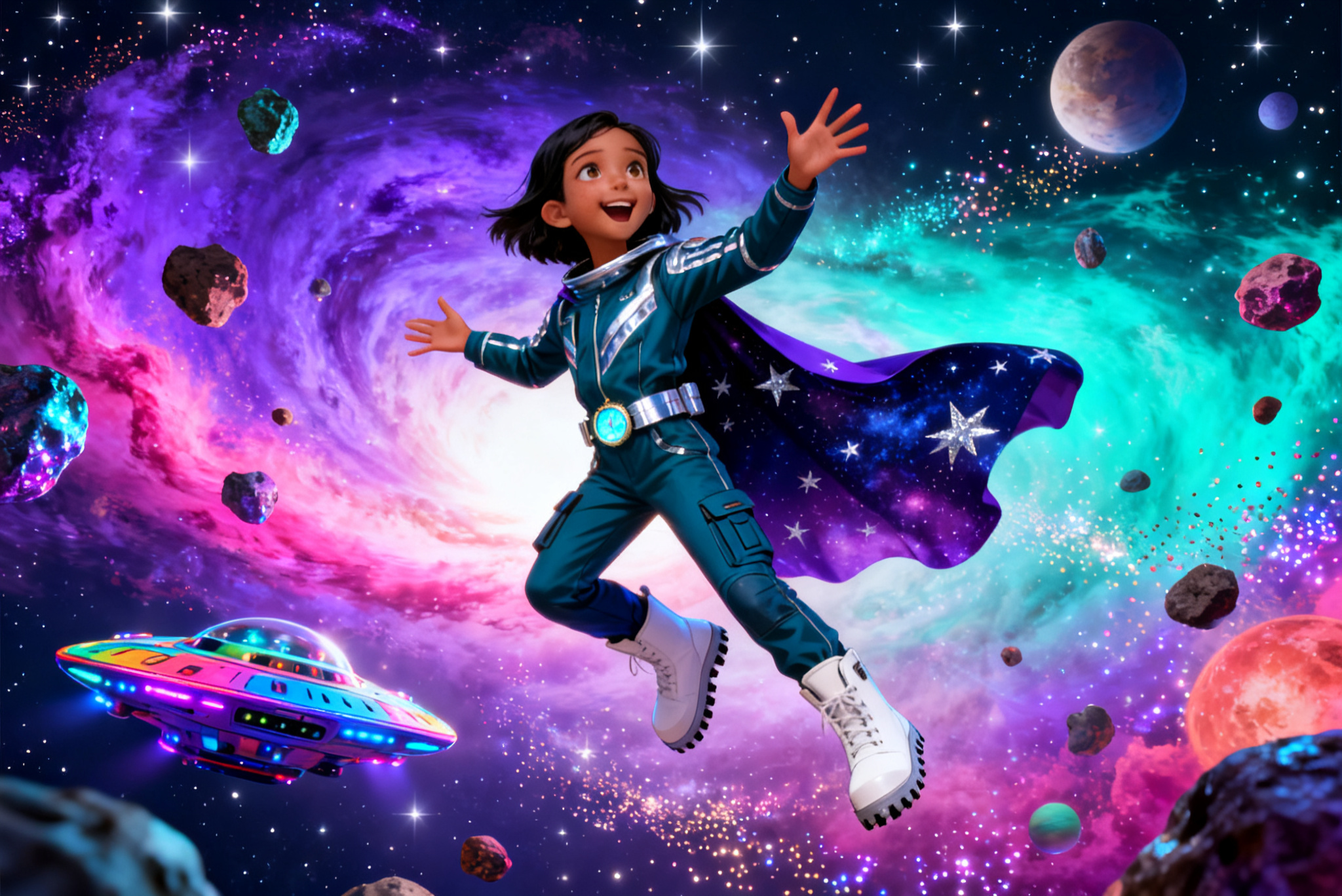 Shreya's Stellar Adventure — illustration for page 4